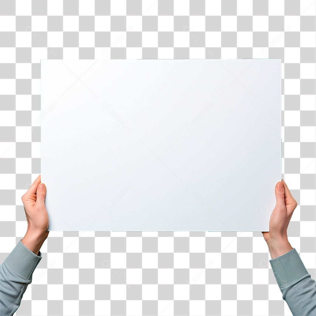 Mão Segurando Cartaz PNG Transparente