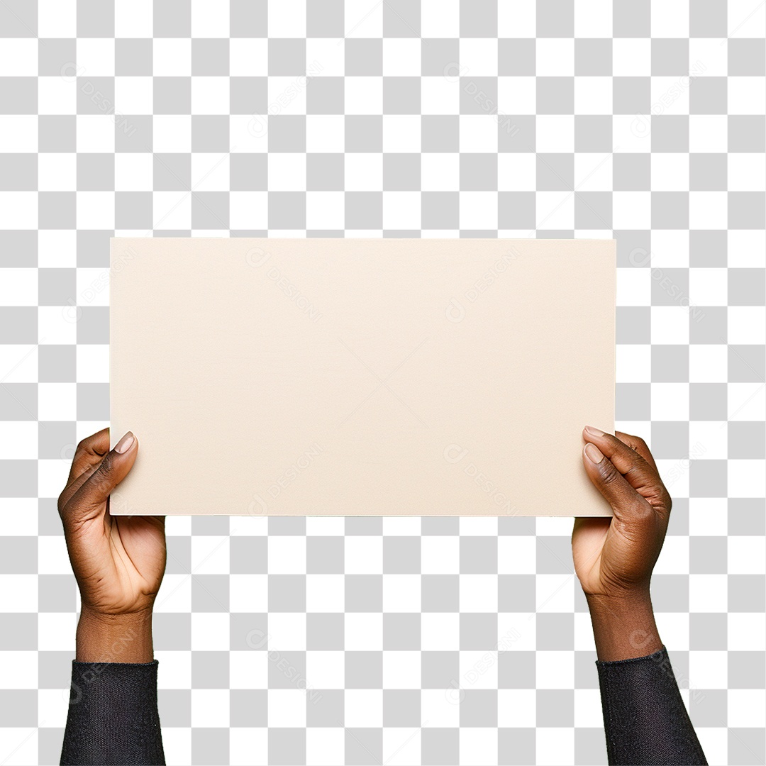 Mão Segurando Cartaz PNG Transparente