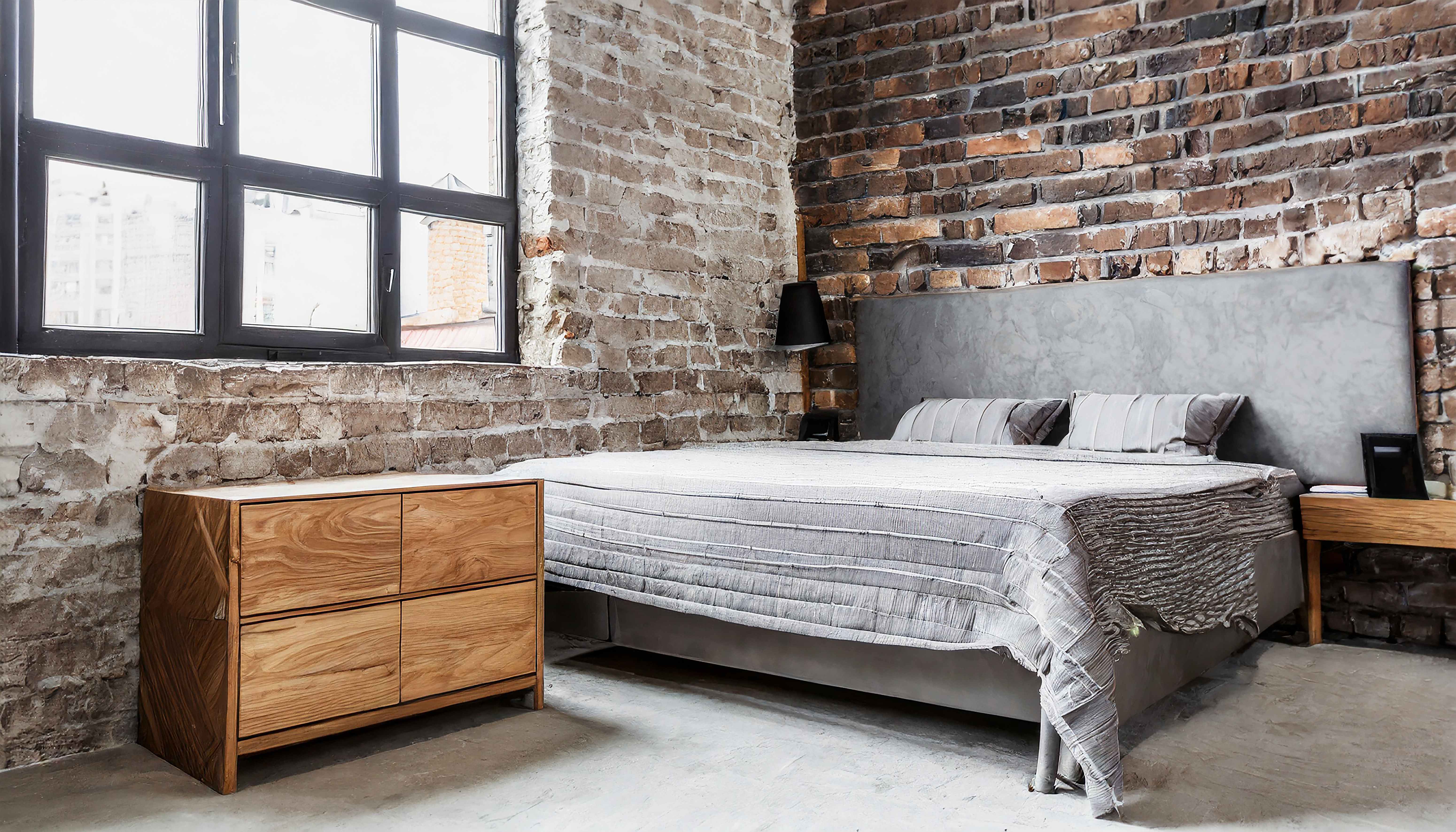 Interior moderno do quarto bege