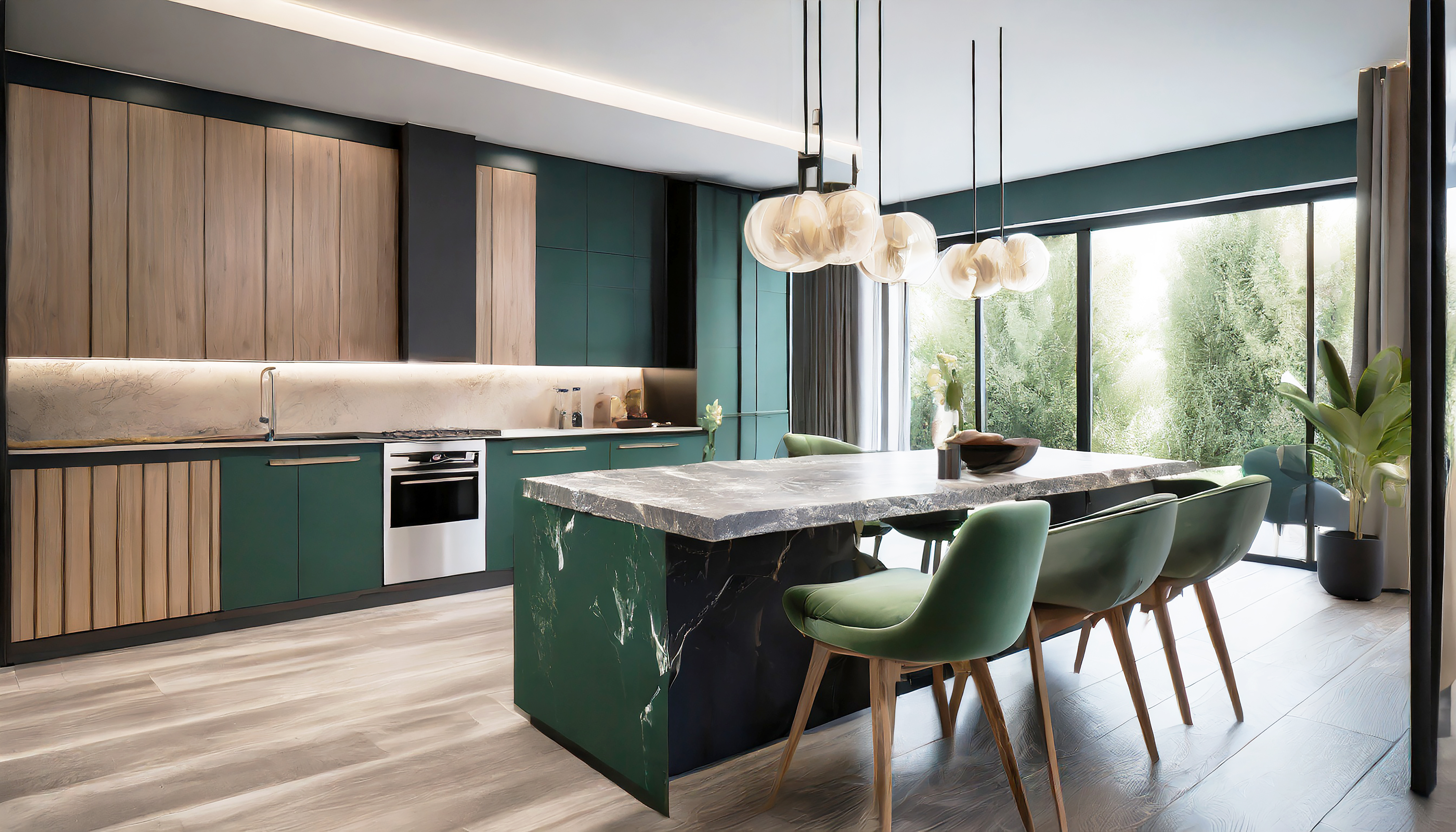 Interior moderno da cozinha com cozinha