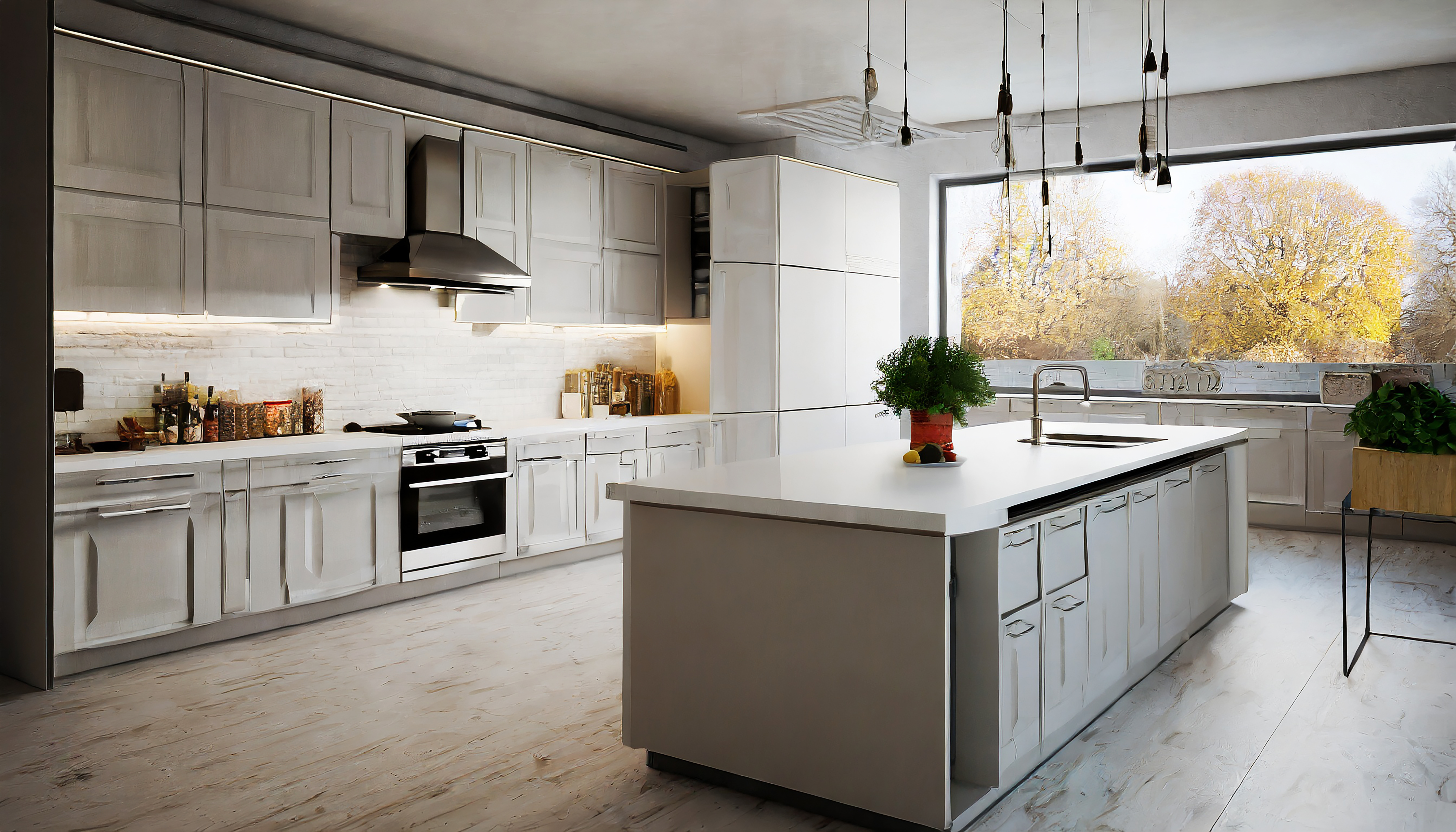 Interior moderno da cozinha com cozinha