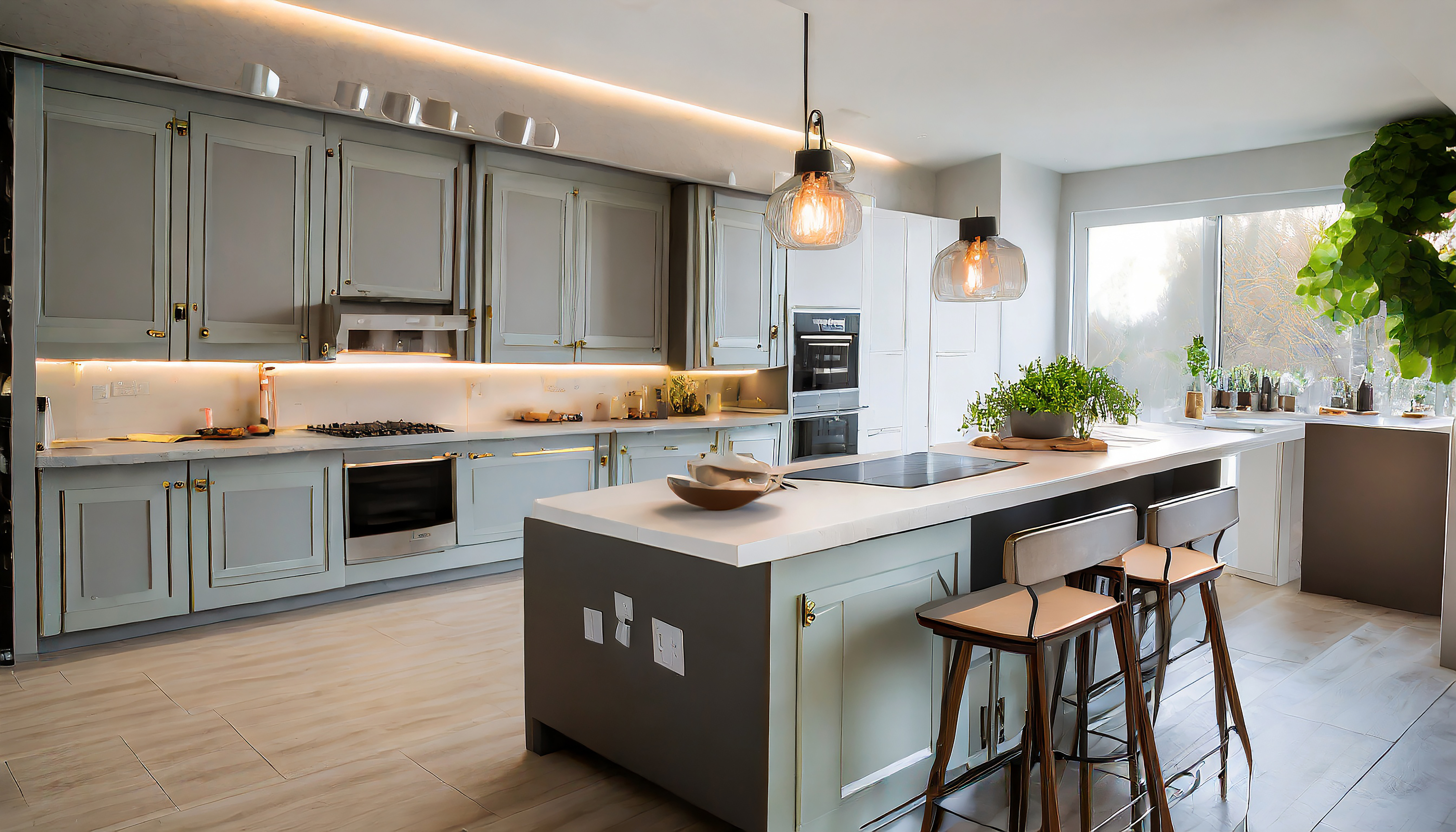 Interior moderno da cozinha com cozinha