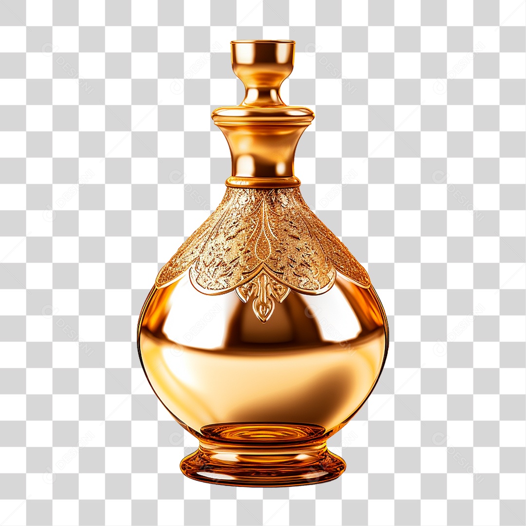 Frasco Dourado PNG Transparente