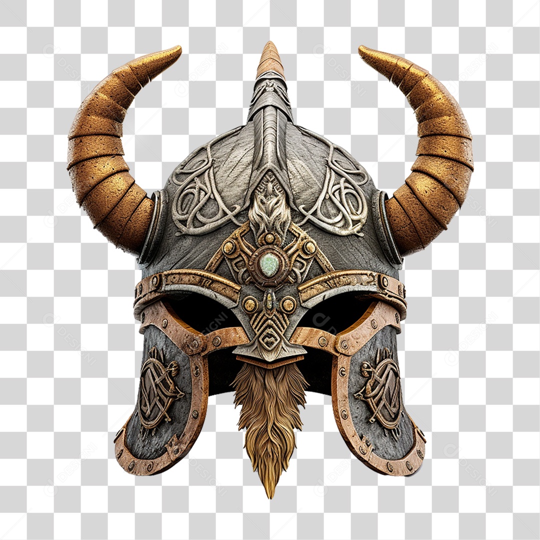 Capacete Vikings PNG Transparente