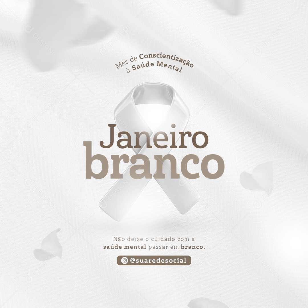 Social Media Janeiro Branco Saúde Mental PSD Editável