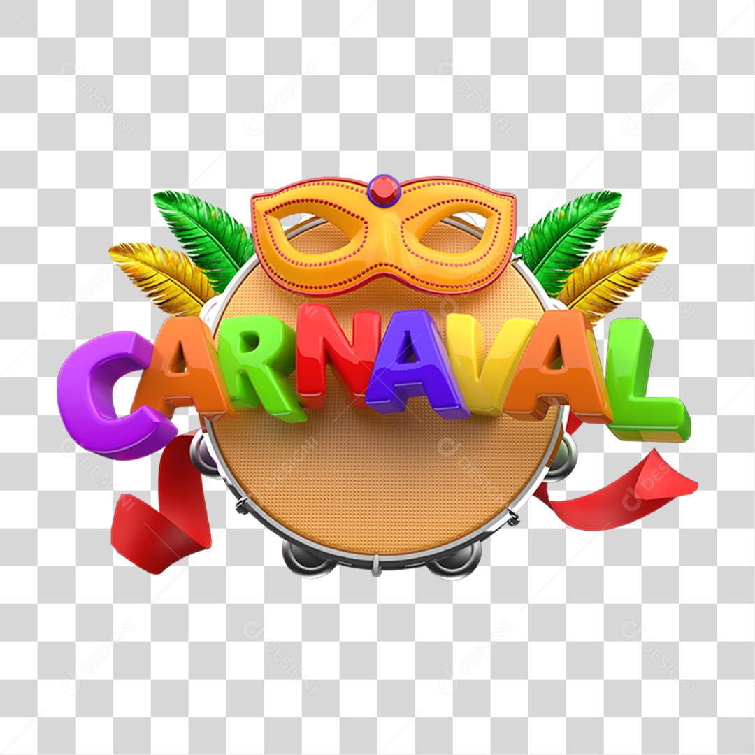 Selo 3D Carnaval PNG Transparente