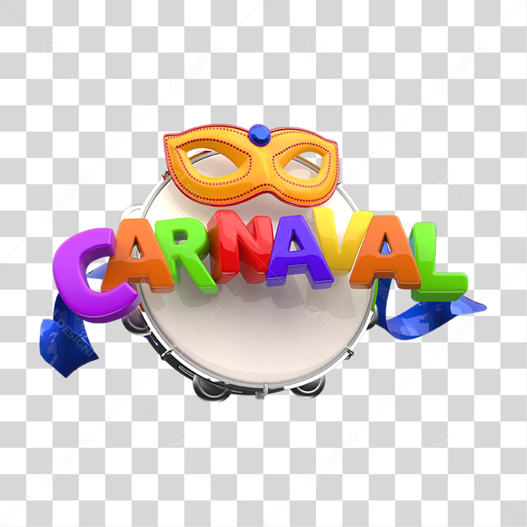 Selo 3D Carnaval PNG Transparente