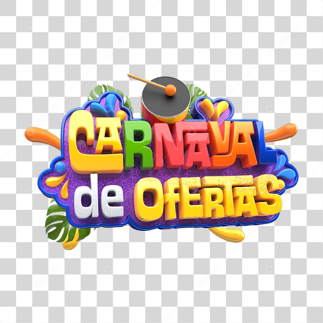 Selo 3D Ofertas de Carnaval PNG Transparente
