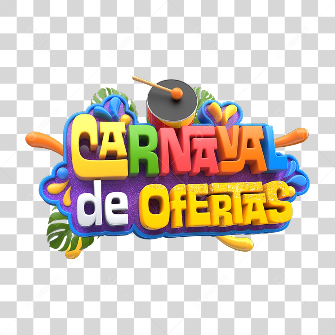 Selo 3D Ofertas de Carnaval PNG Transparente