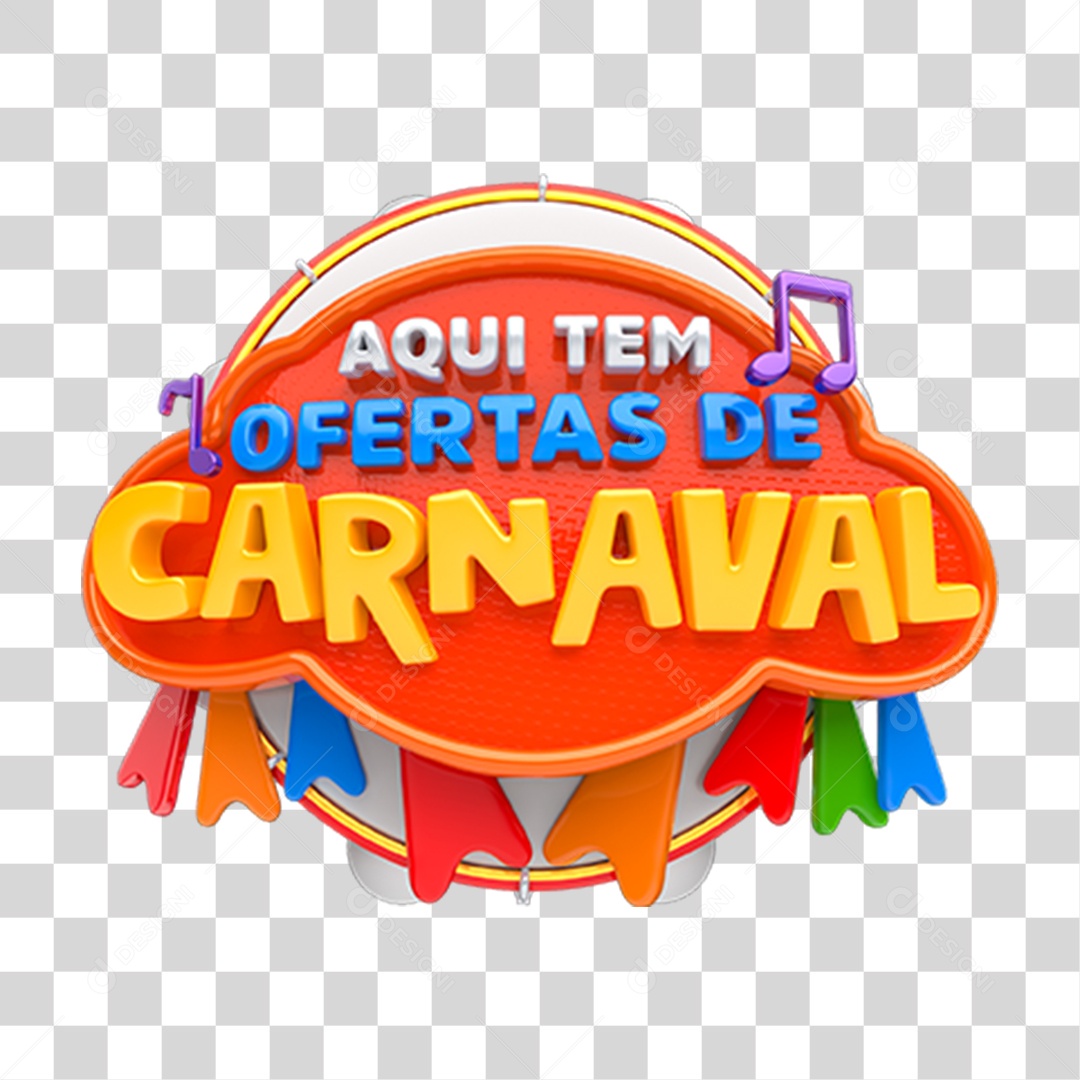 Selo 3D Ofertas de Carnaval PNG Transparente