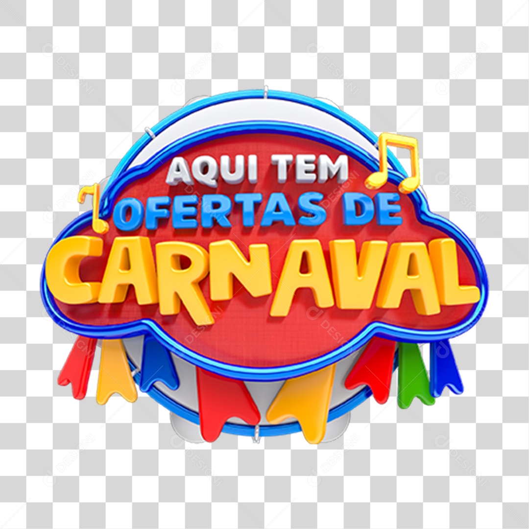 Selo 3D Ofertas de Carnaval PNG Transparente