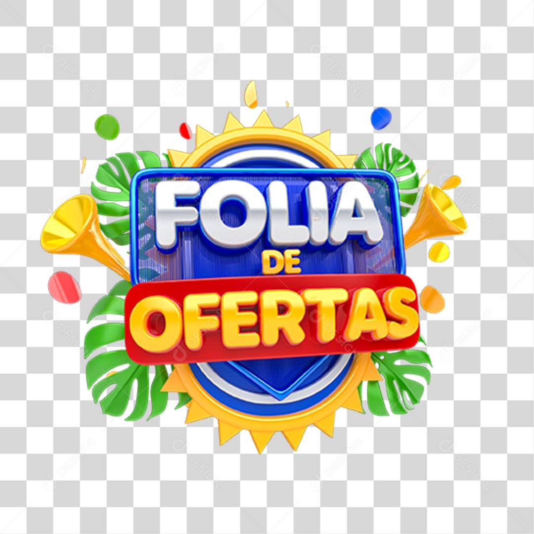 Selo 3D Folia de Ofertas Para Composição PNG Transparente
