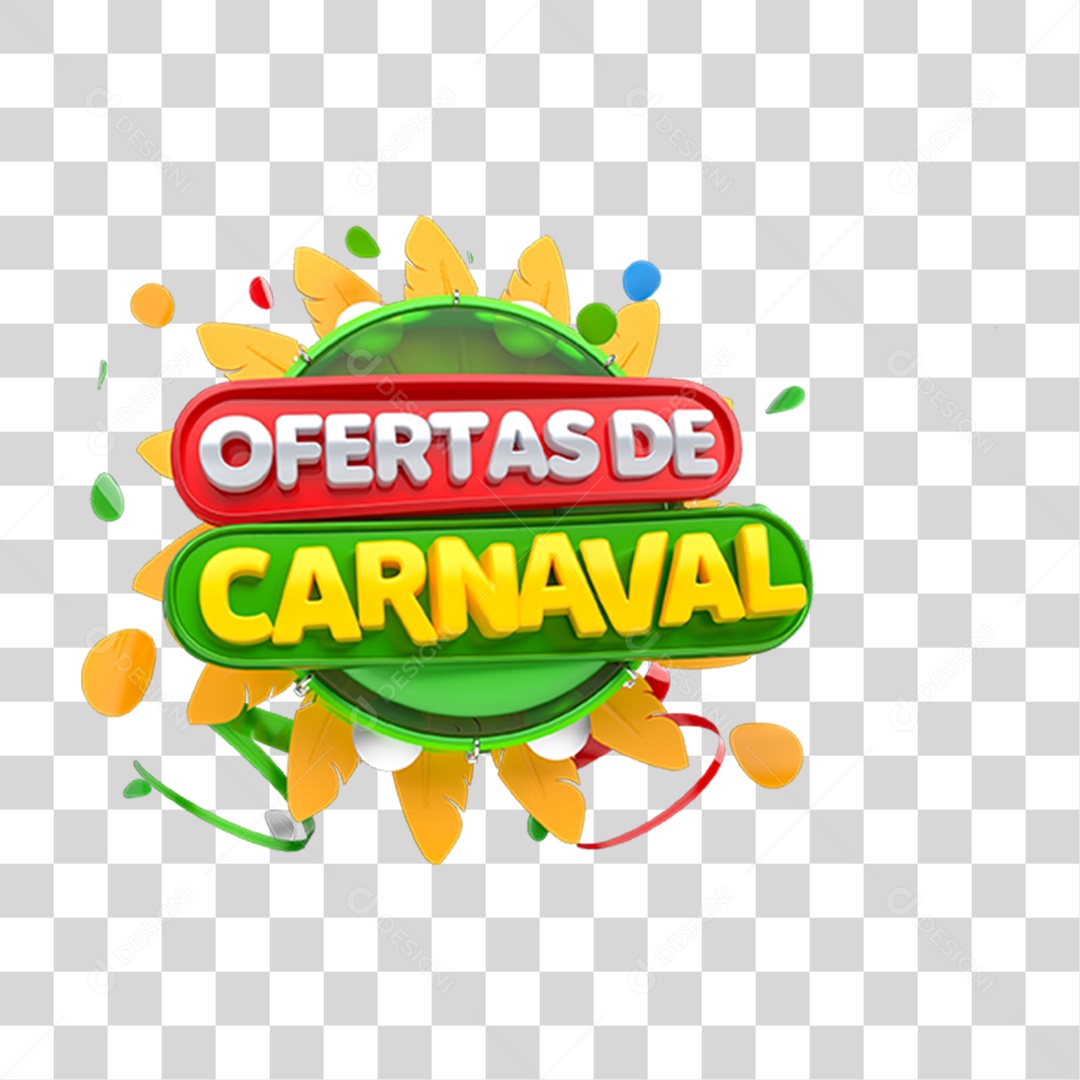 Selo 3D Ofertas de Carnaval PNG Transparente