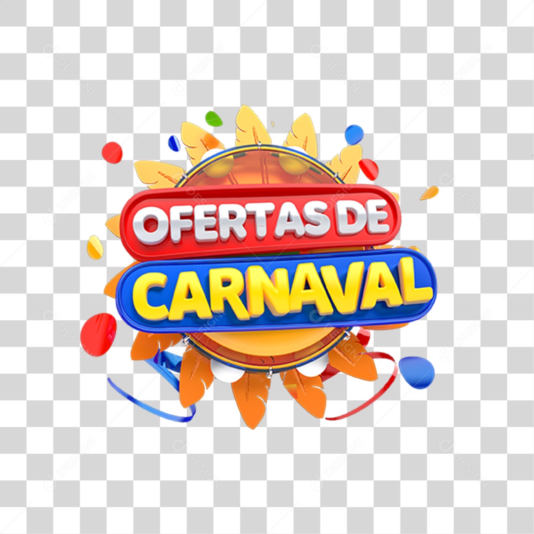 Selo 3D Ofertas de Carnaval PNG Transparente