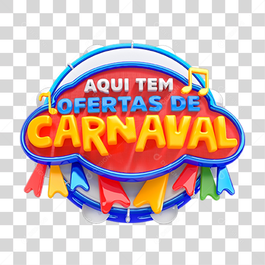 Selo 3D Ofertas de Carnaval PNG Transparente