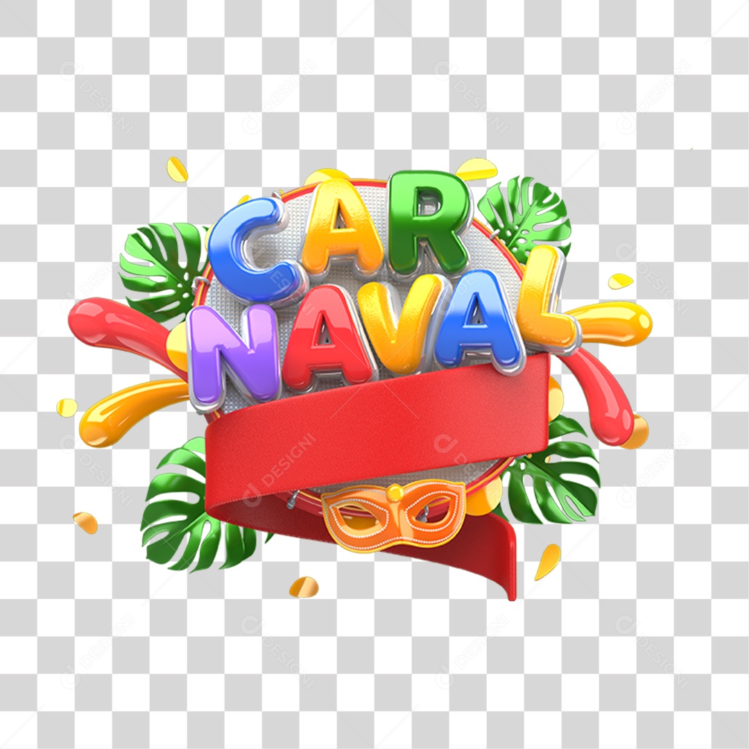 Selo 3D Carnaval PNG Transparente