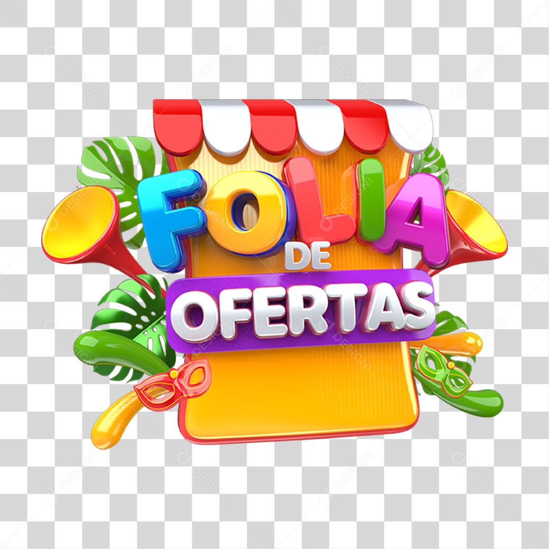 Selo 3D Folia de Ofertas Para Composição PNG Transparente