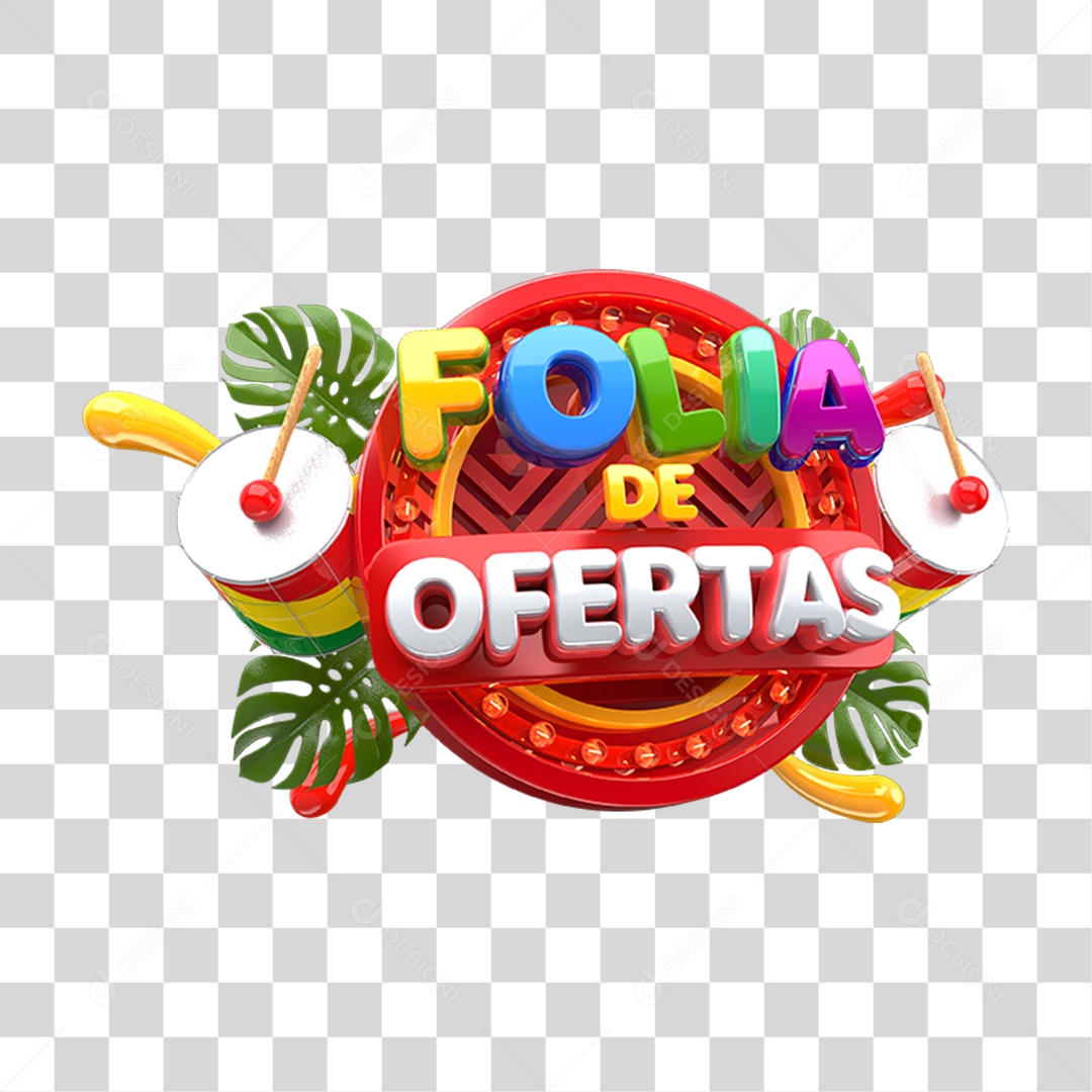 Selo 3D Folia de Ofertas Para Composição PNG Transparente