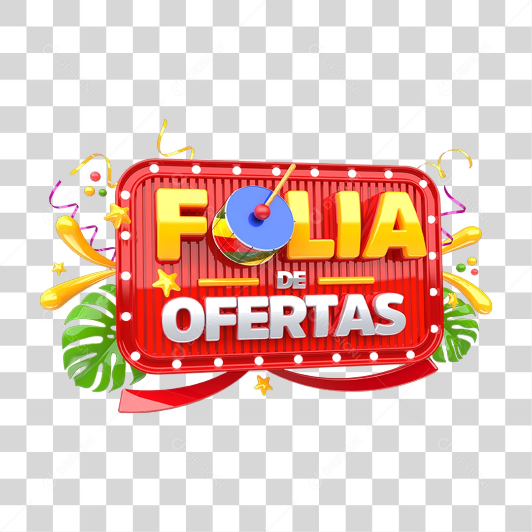 Selo 3D Folia de Ofertas Para Composição PNG Transparente