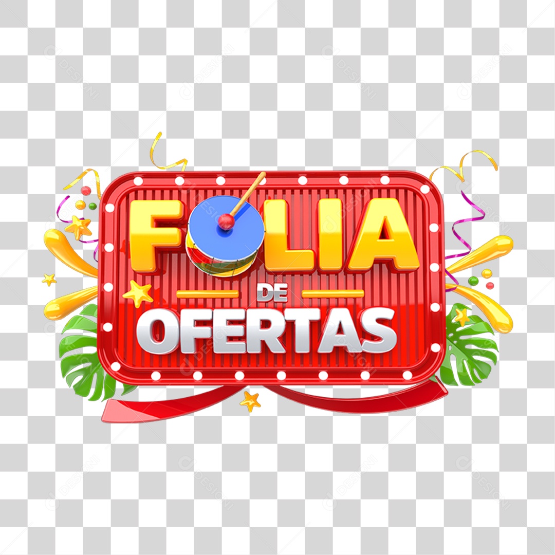Selo 3D Folia de Ofertas Para Composição PNG Transparente