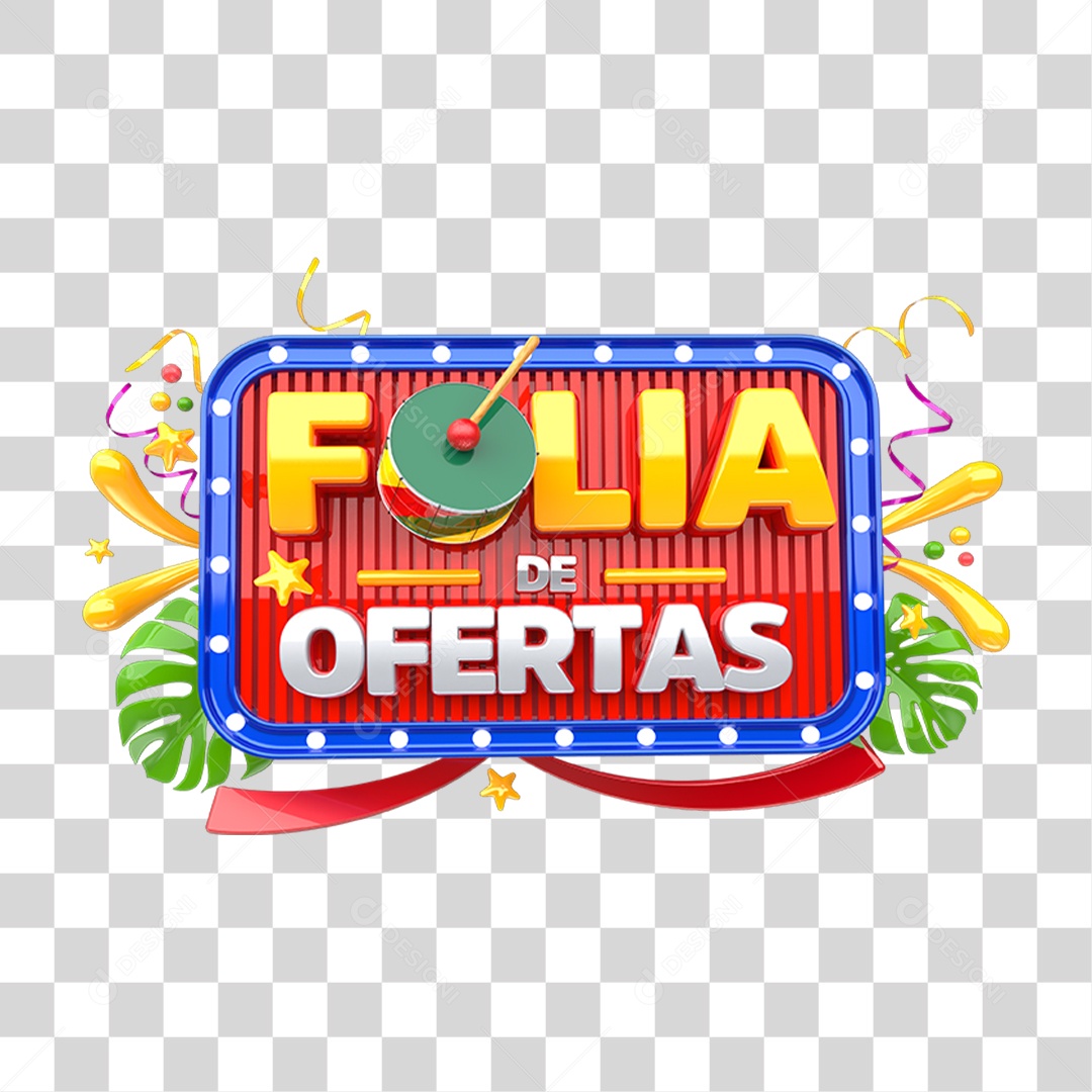 Selo 3D Folia de Ofertas Para Composição PNG Transparente