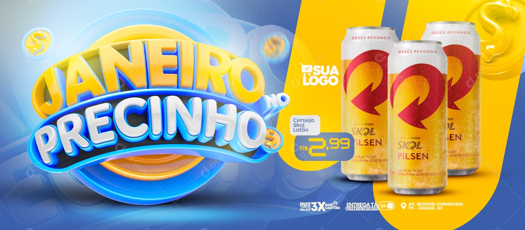 Social Media Banner Janeiro No Precinho Distribuidora PSD Editável