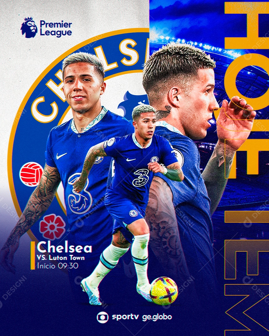 Social Media Flyer Enzo Fernãndez Chelsea Futebol PSD Editável