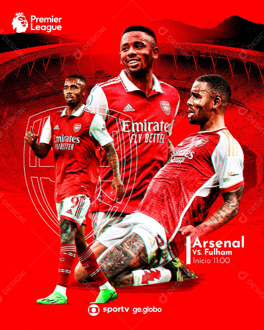 Social Media Flyer Gabriel Jesus Arsenal Editable PSD