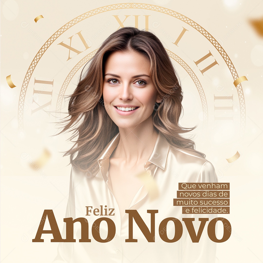 Feliz Ano Novo Que Venham Novos dias de muito sucesso Social Media PSD Editável