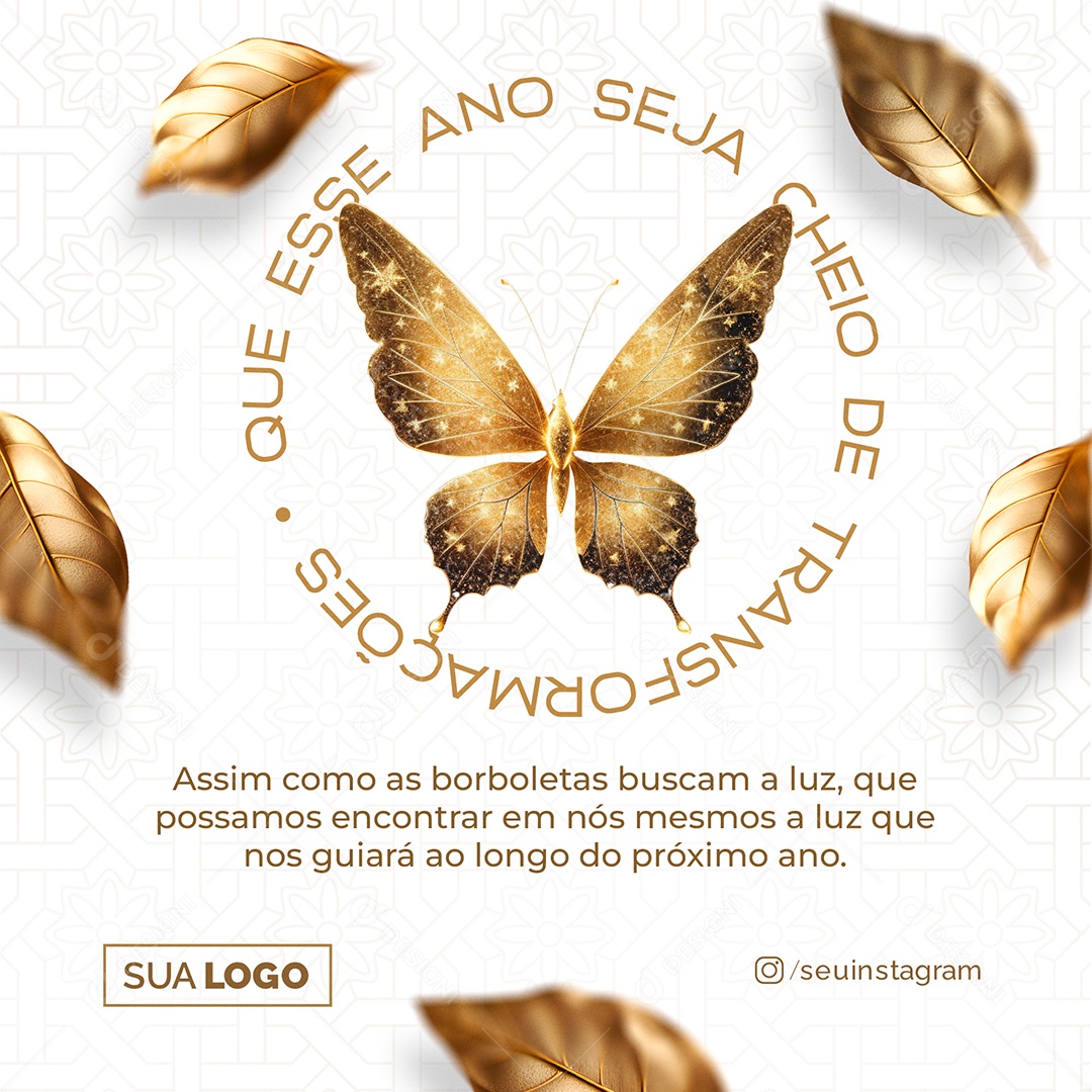 Que esse Ano Seja Cheio de Transformação Feliz Ano Novo Social Media PSD Editável