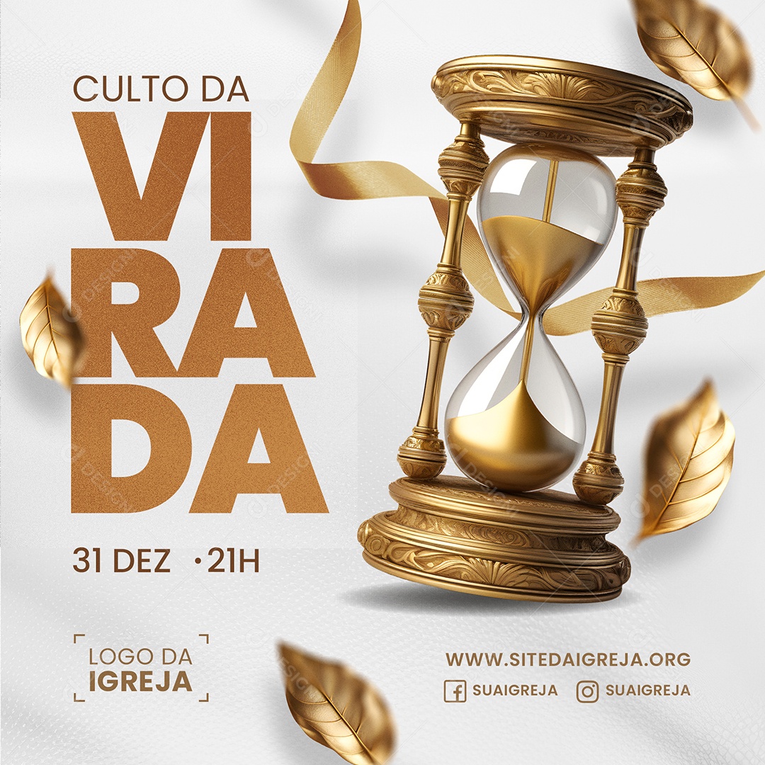 Culto da Virada Igreja Social Media PSD Editável