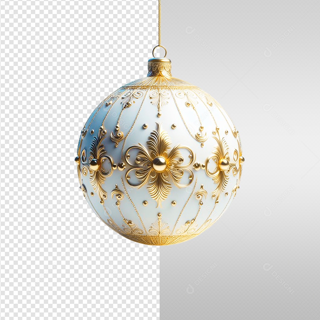 Elemento 3D Bola Decoração Ano Novo Para Composição PSD