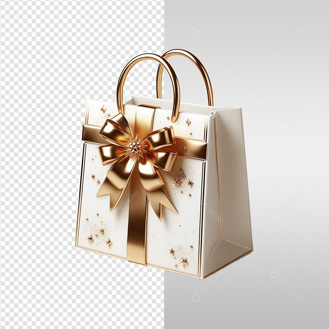 Sacola De Presente Ano Novo Elemento 3D Para Composição PSD