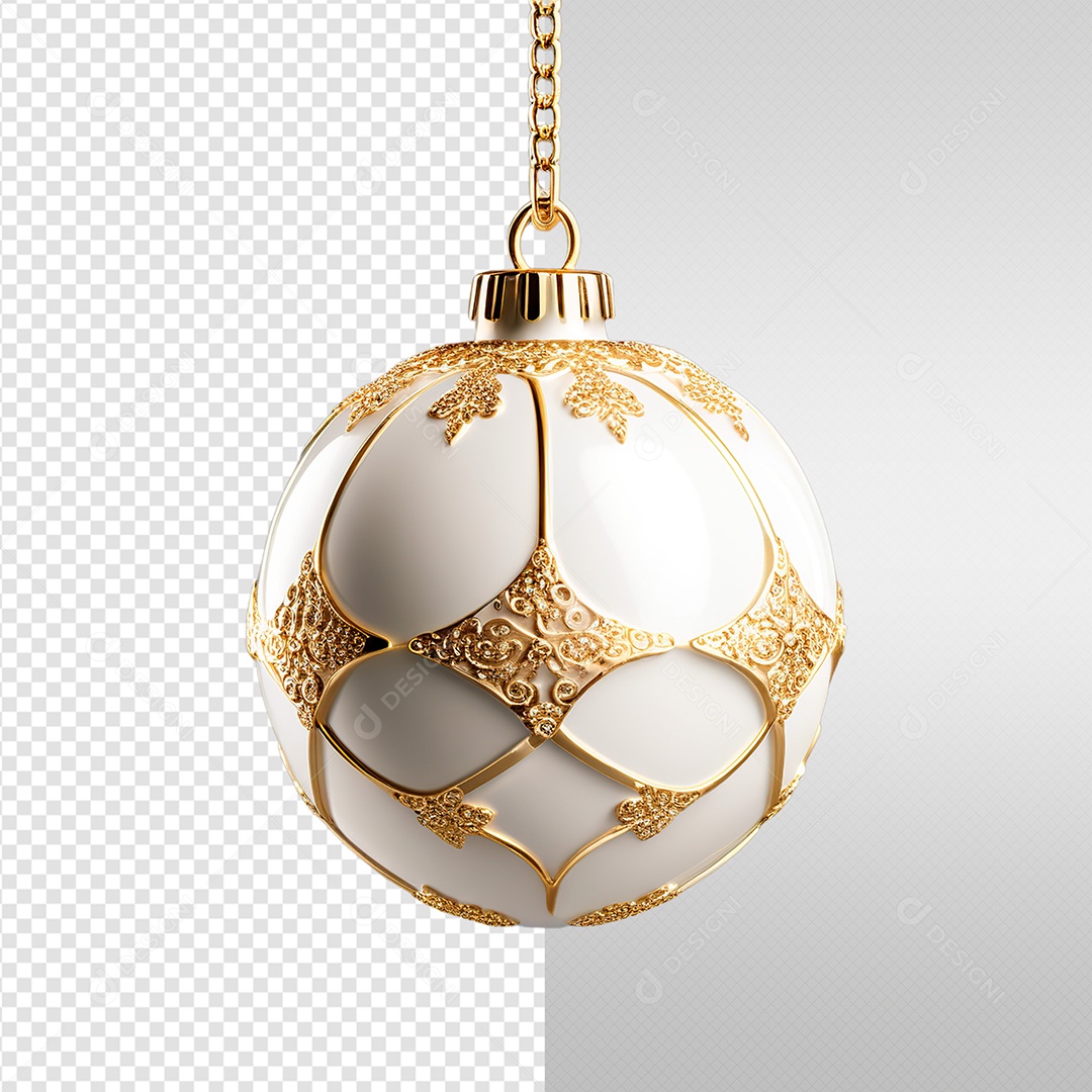 Elemento 3D Bola Dourada Ano Novo Para Composição PSD