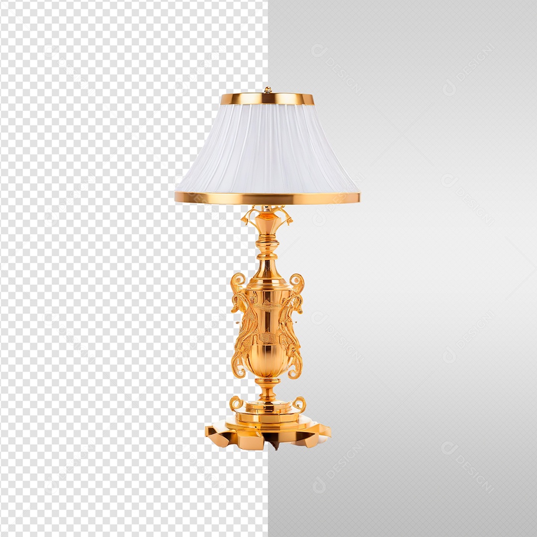 Elemento 3D Abajur Dourado Ano Novo Para Composição PSD