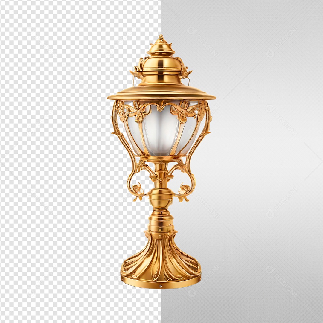 Elemento 3D Luste Dourado Ano Novo Para Composição PSD