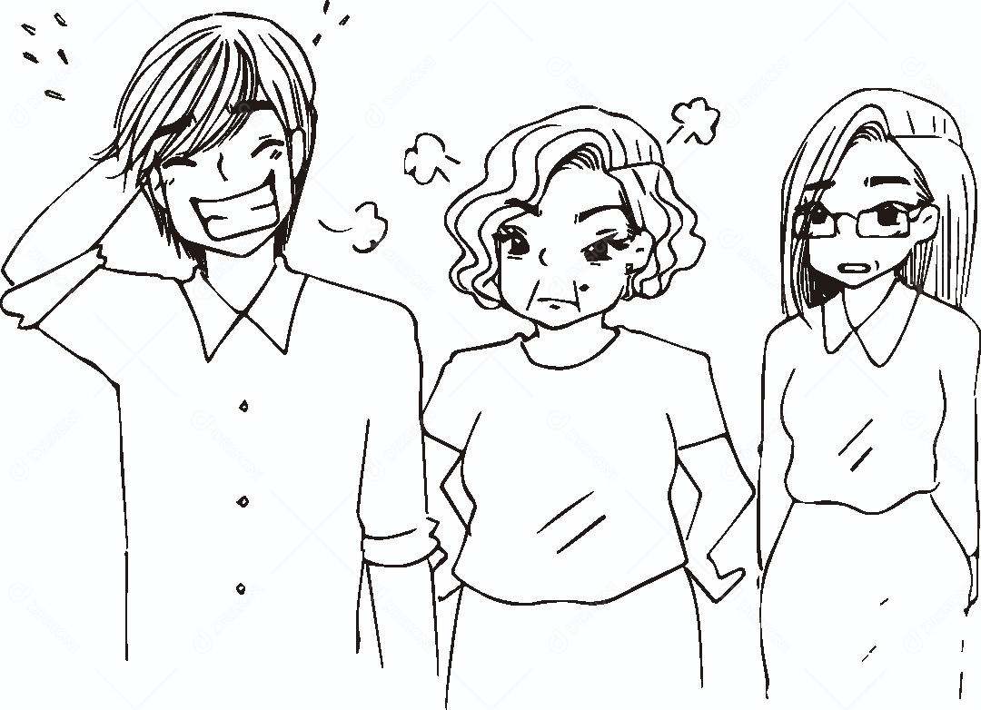 Desenho de Jovens Vetor EPS