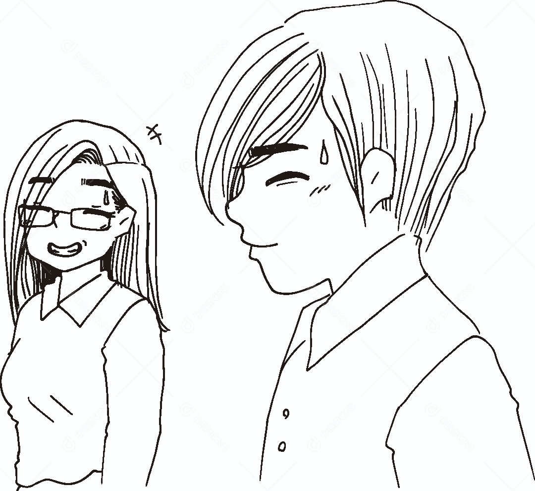 Desenho de Um Casal Vetor EPS