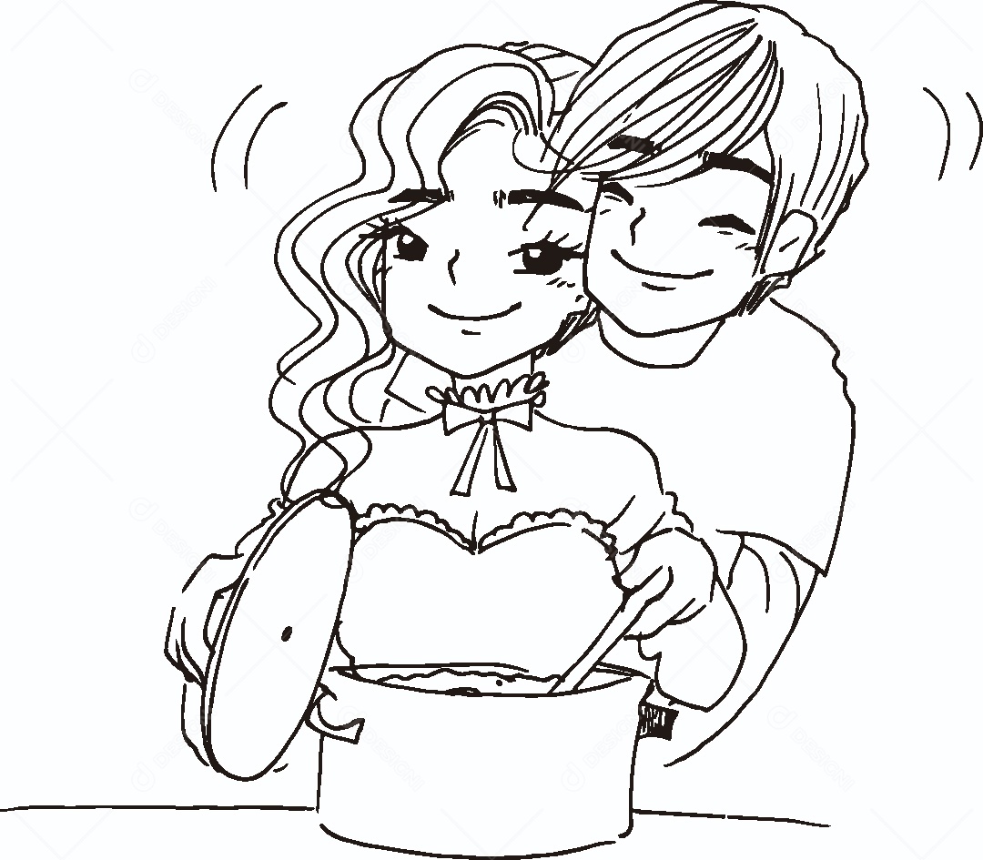 Desenho de um Casal Vetor EPS