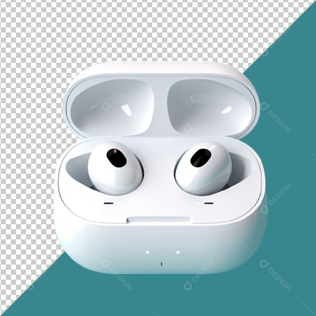 White Wireless Headset 3D Element for PSD Composition