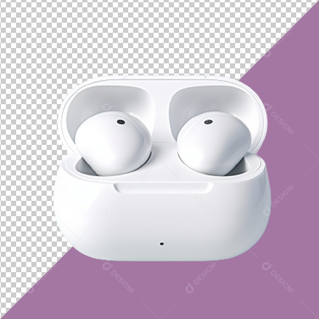 Fone de Ouvido Sem Fio Elemento 3D para Composição PSD