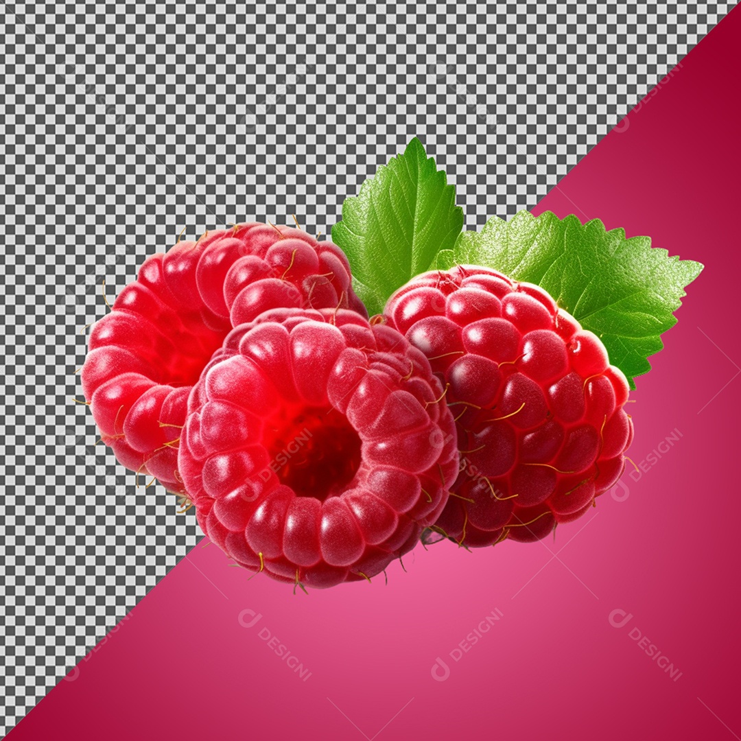 Framboesas Elemento 3D para Composição PSD