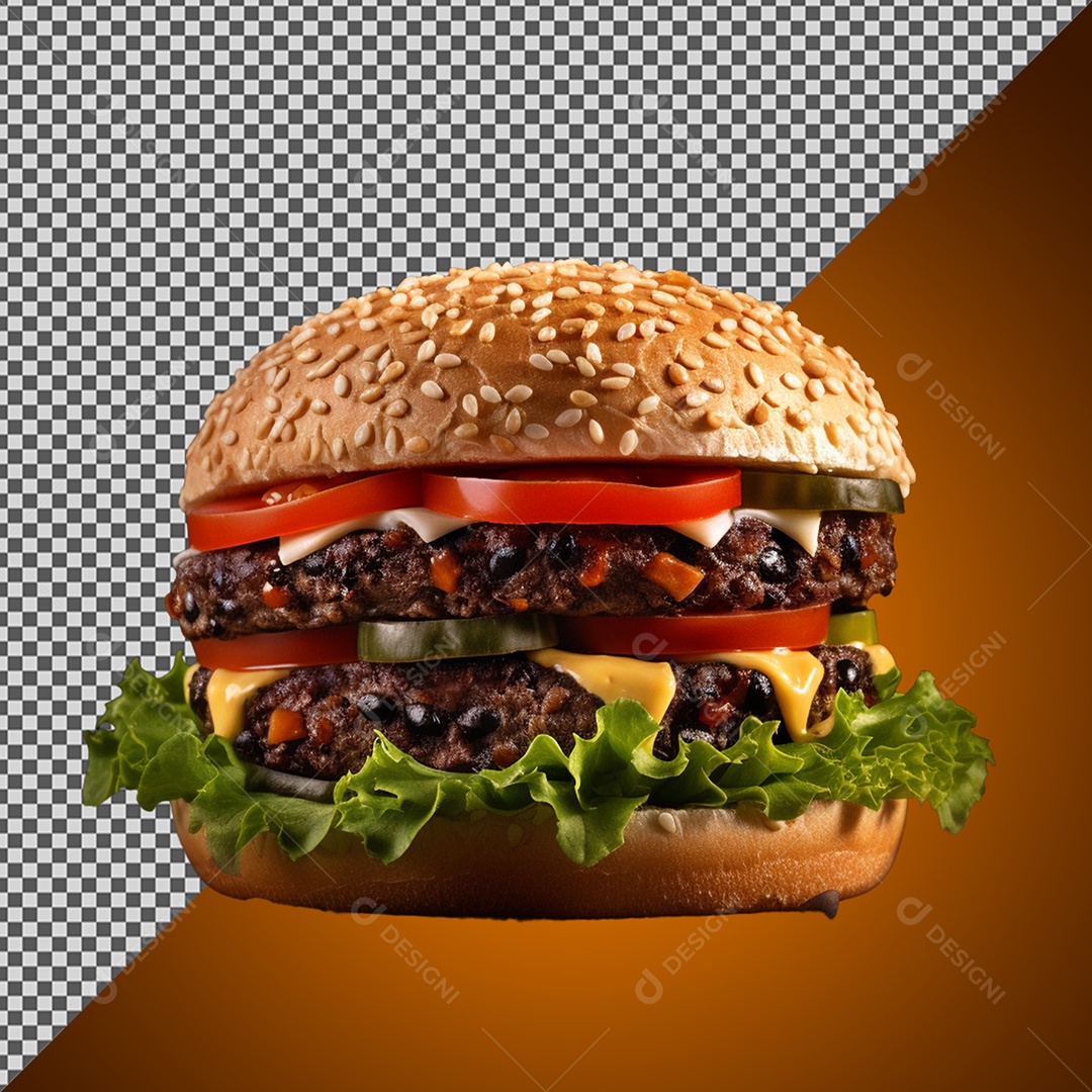 Hambúrguer Elemento 3D para Composição PSD