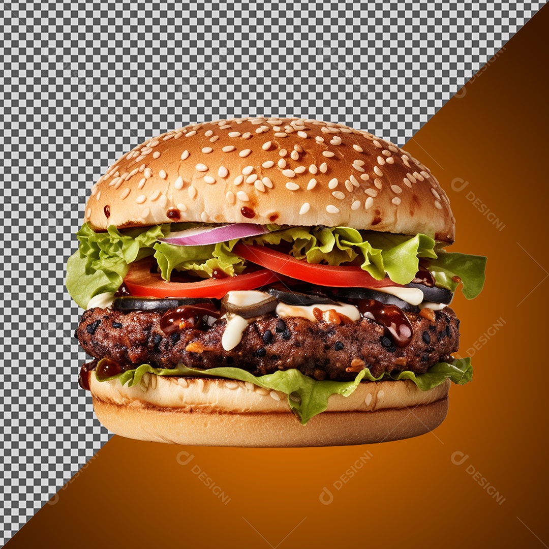 Hambúrguer Elemento 3D para Composição PSD