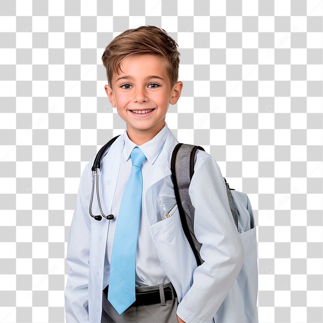 Aluno Estudante Fantasiado Volta as Aulas PNG Transparente