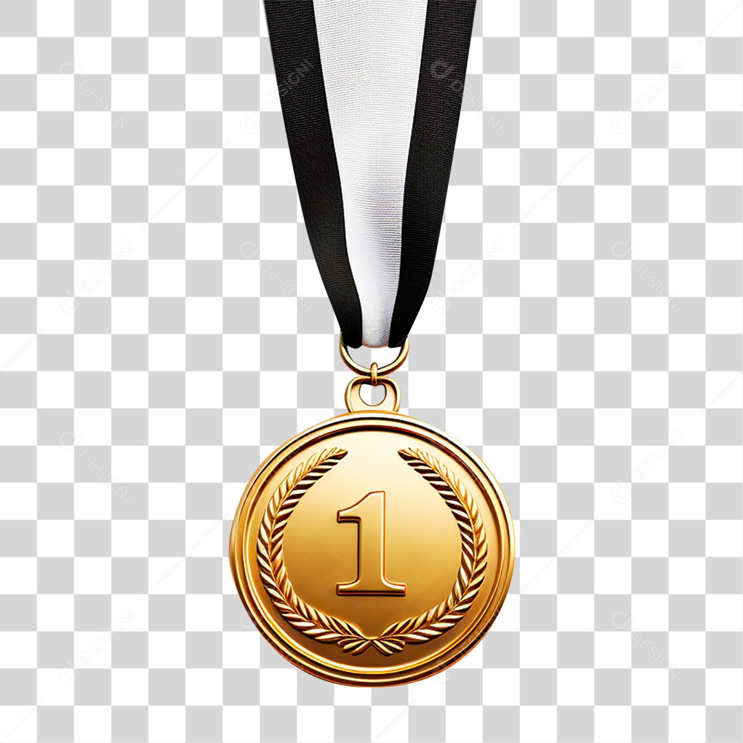 Medalha Posição Ouro PNG Transparente