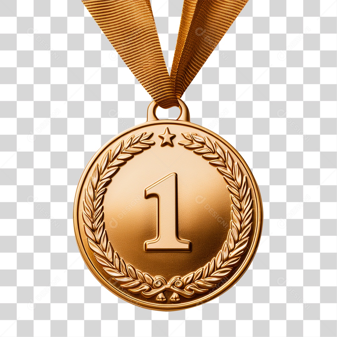 Medalha Posição Ouro PNG Transparente