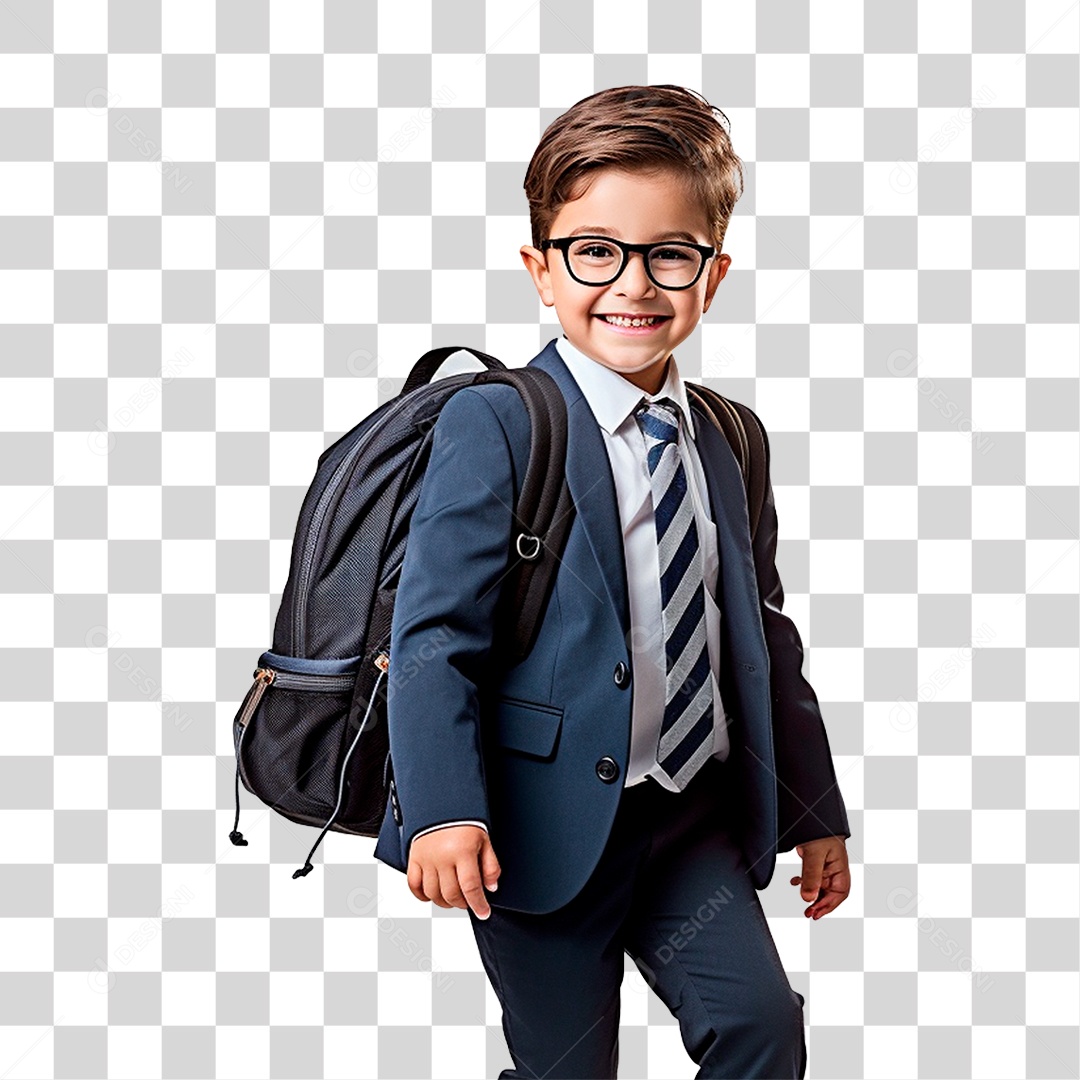 Aluno Estudante Fantasiado Volta as Aulas PNG Transparente