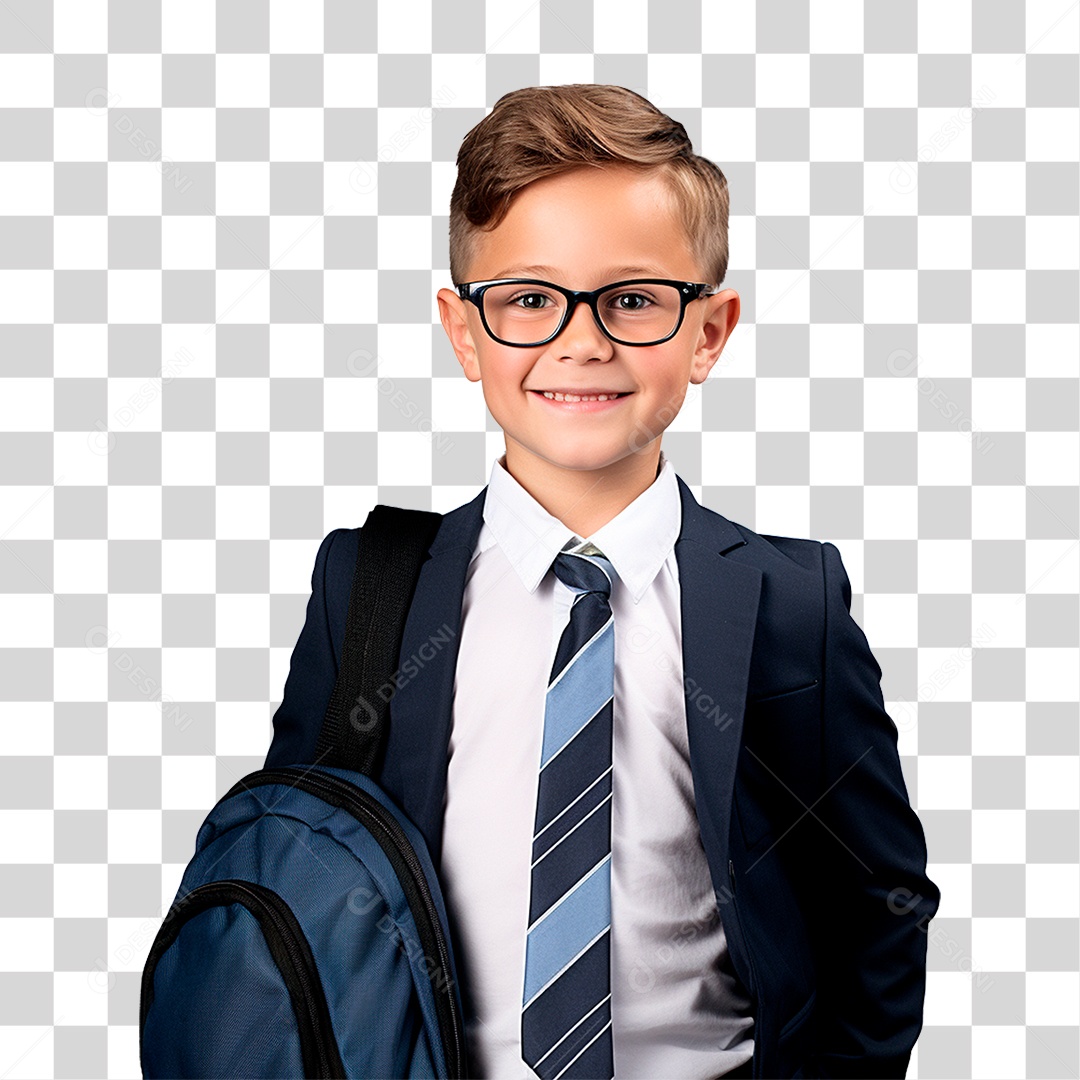 Aluno Estudante Fantasiado Volta as Aulas PNG Transparente