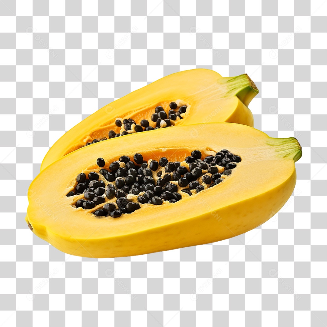 Mamão Cortado PNG Transparente